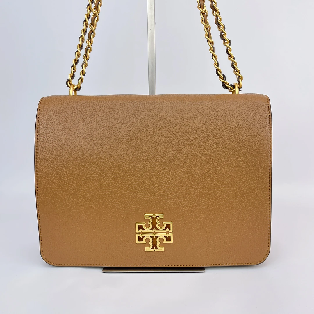 95新 TORY BURCH/汤丽柏琦 汤丽柏琦 焦糖色牛皮斜挎包底27 O007