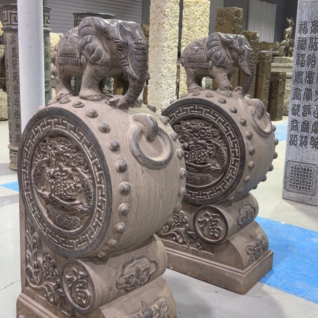 黑青石抱鼓石不包邮