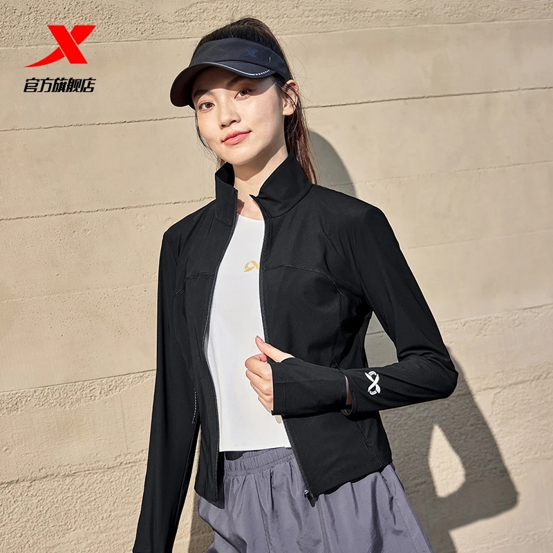 逐光前行 | 特步跑步外套女修身瑜伽训练开衫运动休闲上衣