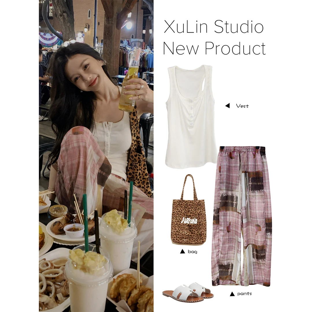 MINI STUDIO徐琳 辣妹外穿性感纯欲半开U型领修身显瘦上衣x250084