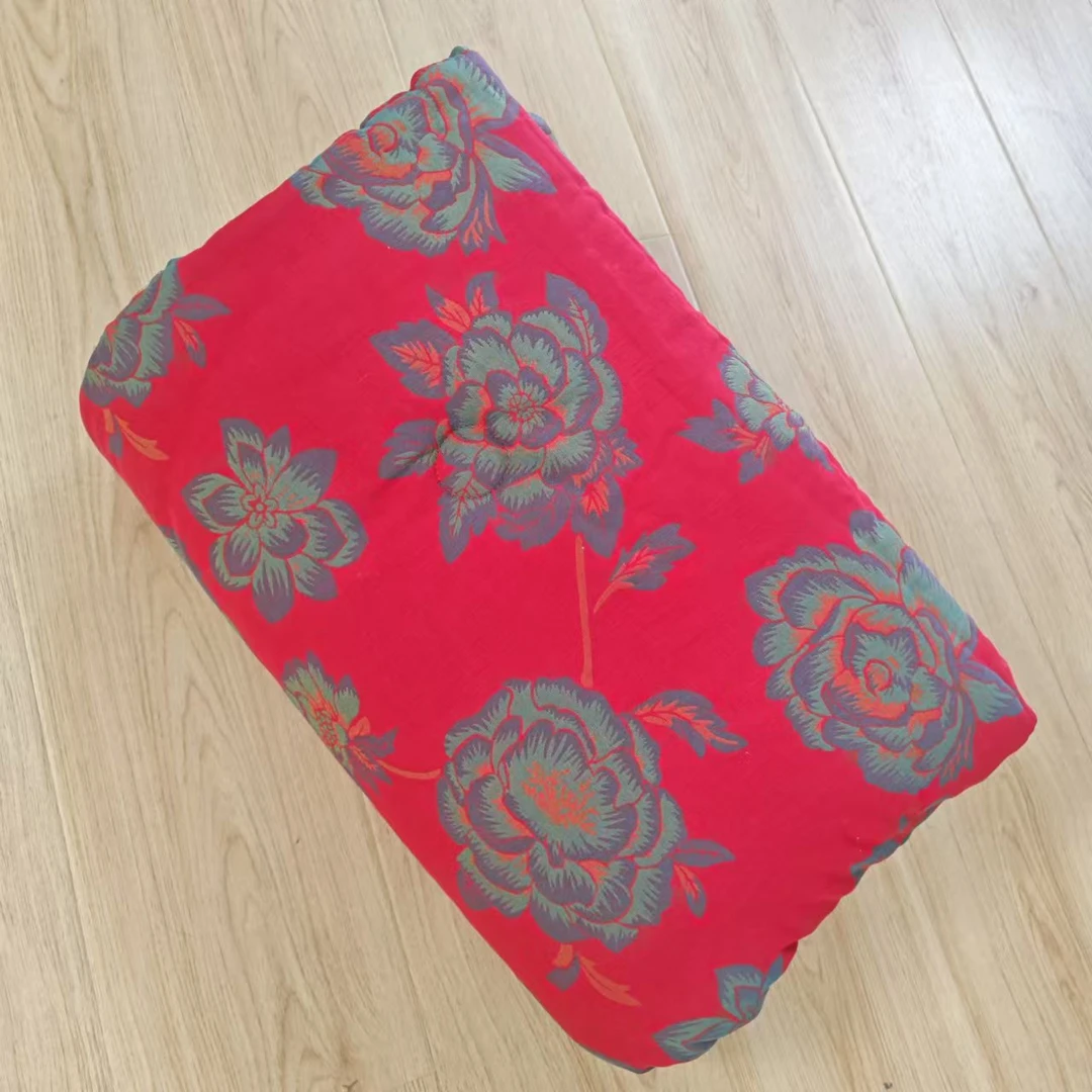 【国色牡丹】120*150色织双层纱棉被柔软透气亲肤可机洗