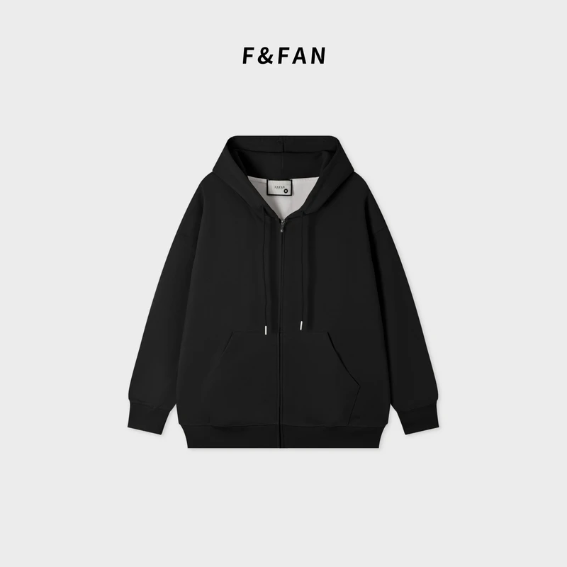 F&FAN品牌【马卡龙】春秋情侣装韩国纯色连帽长袖拉链卫衣纯色外套