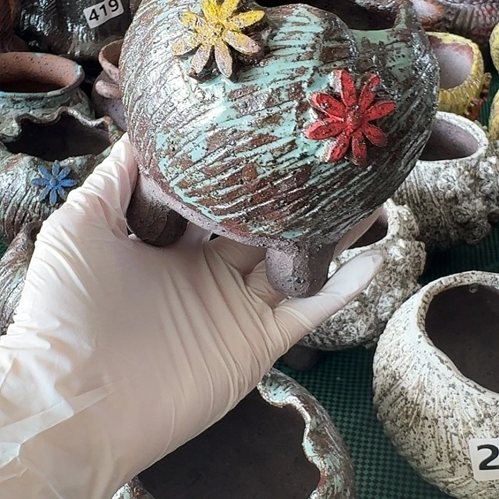 内口6高10粗陶手工制作