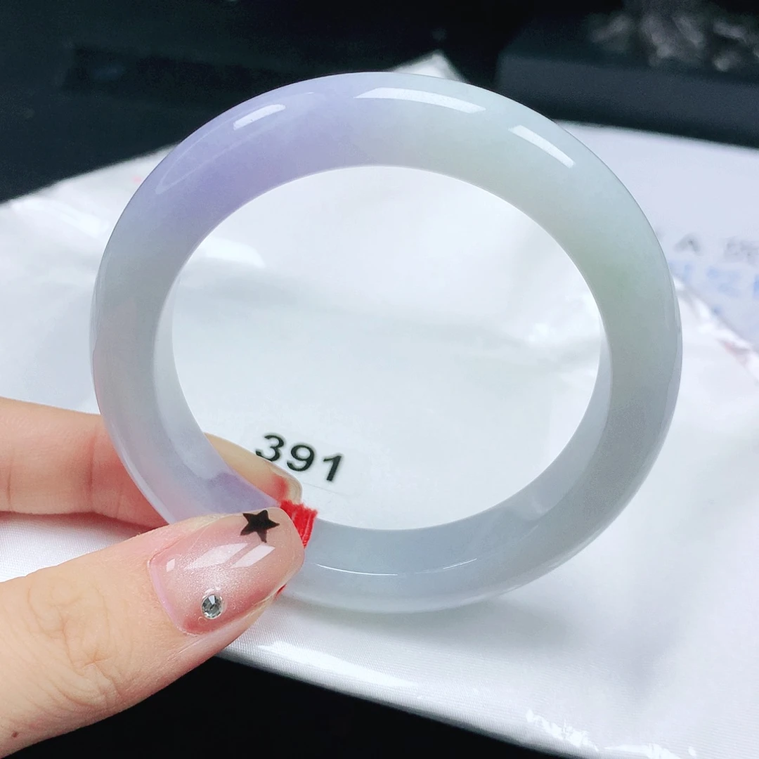 翡翠手镯未镶嵌翡翠54.5春彩正圈