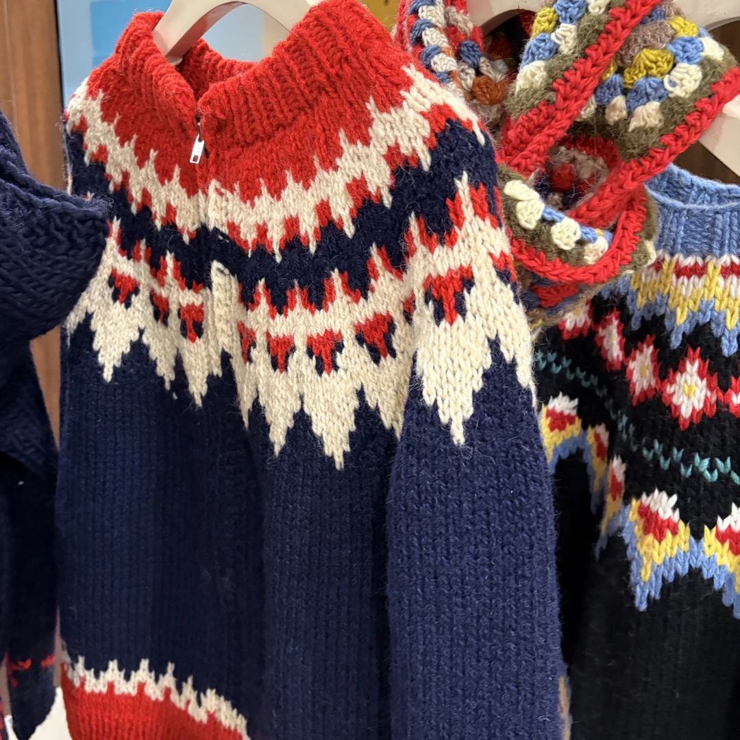 蛋尼尔feat买手店 新年红蓝费尔岛羊毛毛衣 6980手工款