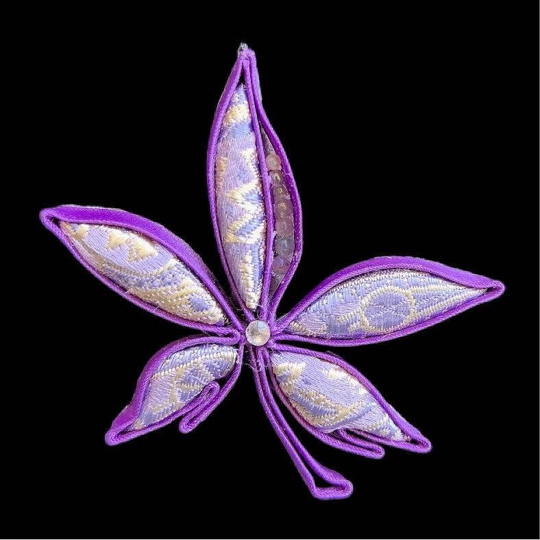 【胸针】手工制作古风盘扣-紫色五瓣花
