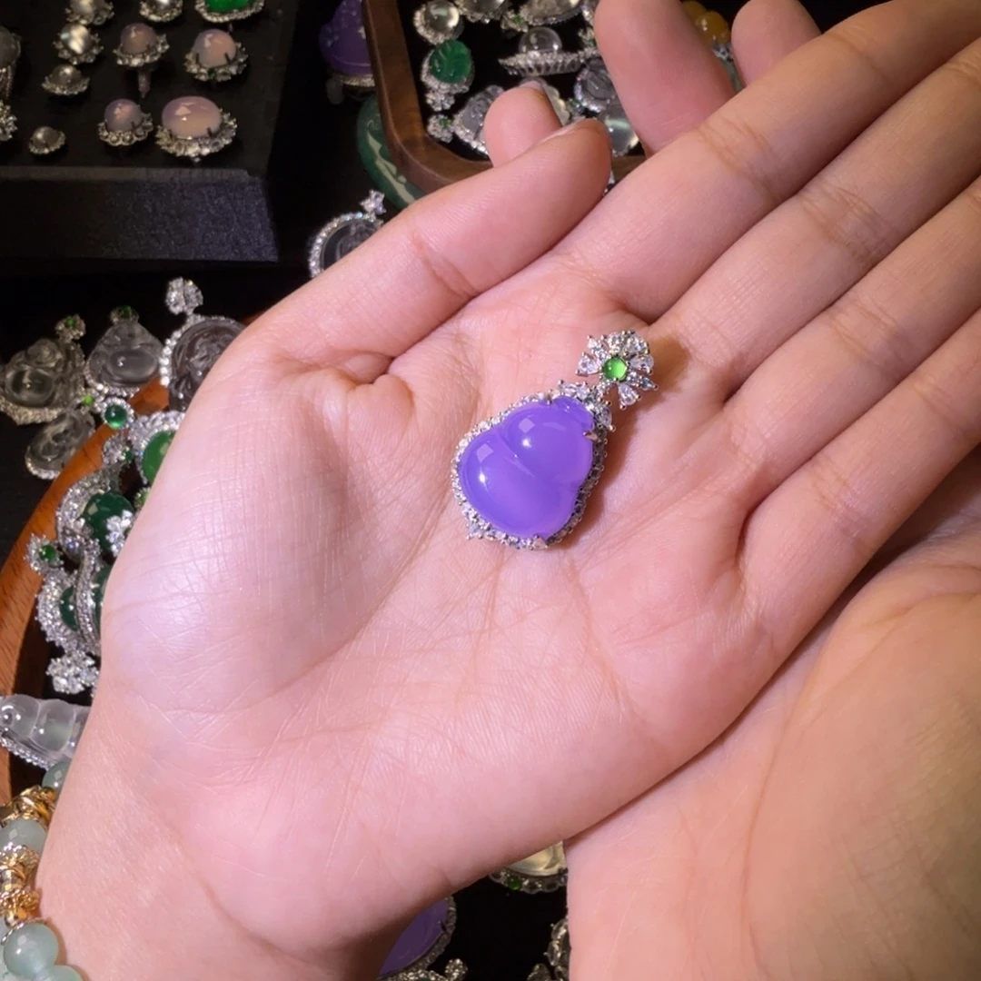 银锆石妖紫葫芦吊坠