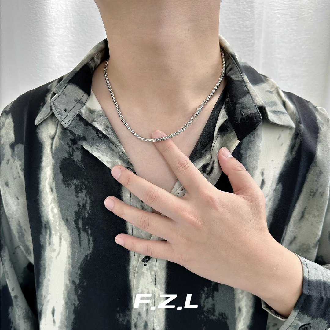 范哲洛 不锈钢项链 男生磁吸项链痞帅时尚百搭小众简约个性设计感