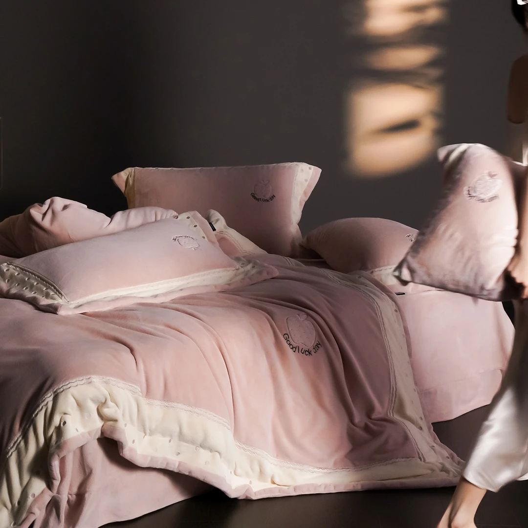 【水貂绒】A类母婴级加厚绒保暖亲肤超细腻四件套双面绒轻奢简约