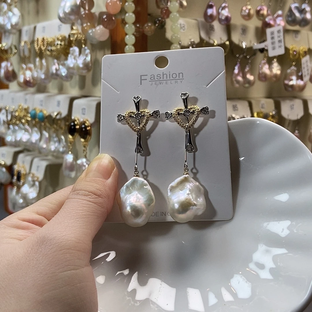 颈饰合金淡水珍珠特价耳饰4289