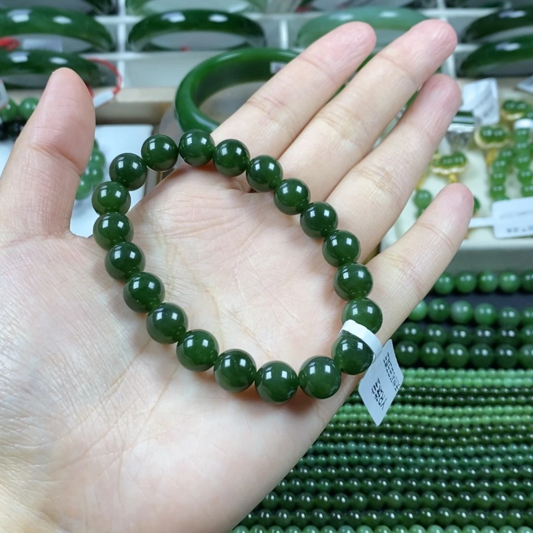 和田玉（碧玉）手串未镶嵌羊***开10mm