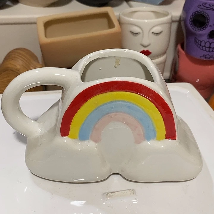 摆件陶盆有孔 瑕疵介意勿拍