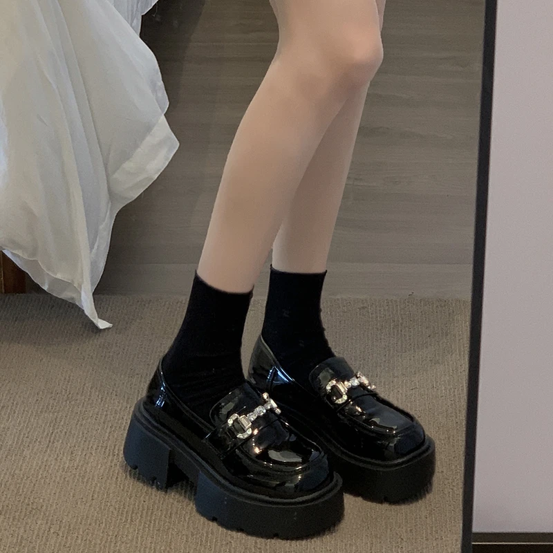 贾不假乐福鞋女款2025秋冬新款百搭玛丽珍鞋子英伦风小皮鞋配裙子