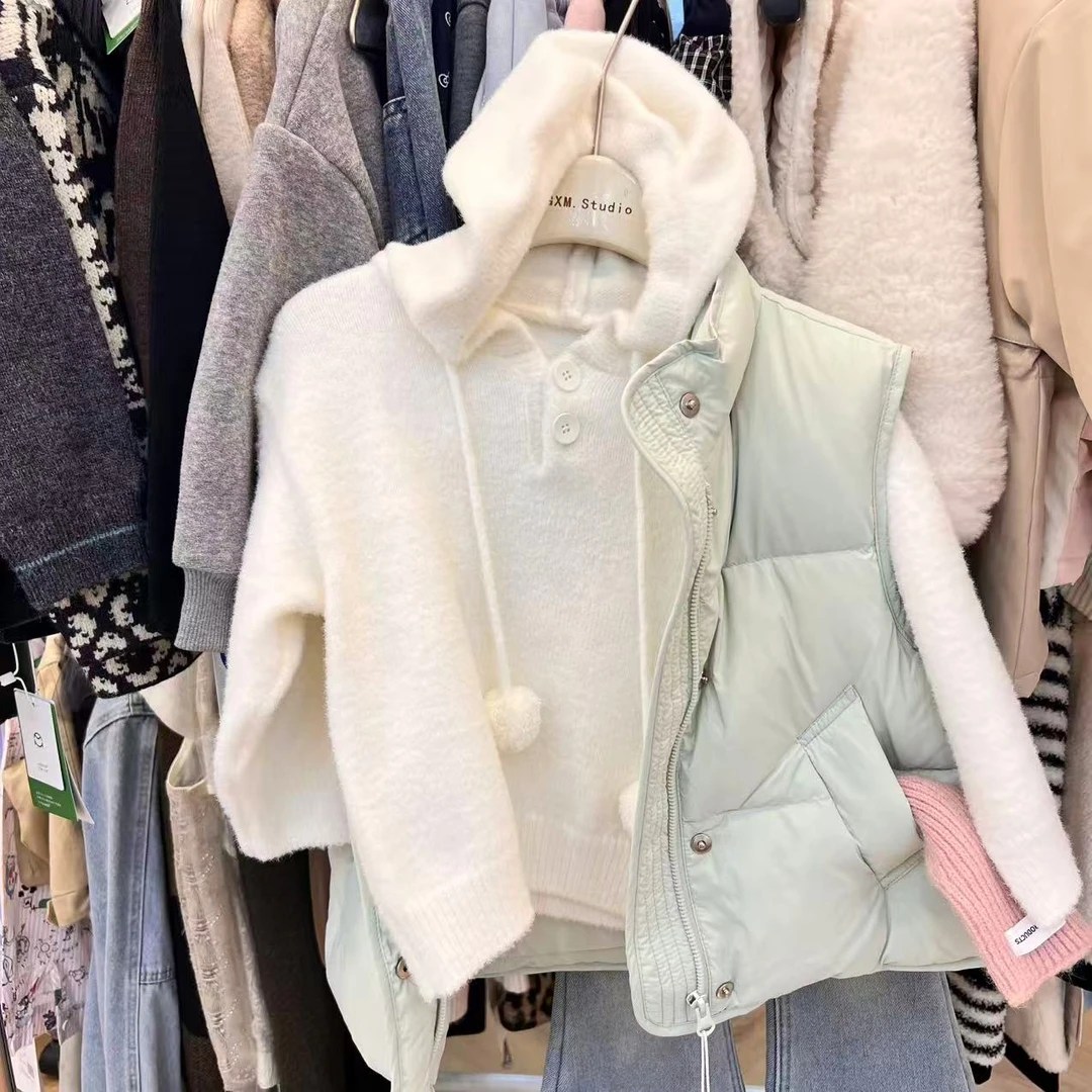 X.M软糯到惊讶~韩系松弛感“小毛球”女童水貂绒连帽衫