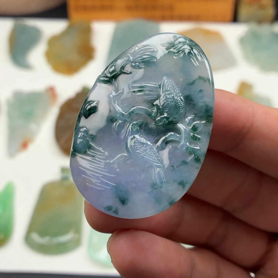 定制翡翠未镶嵌喜上眉梢