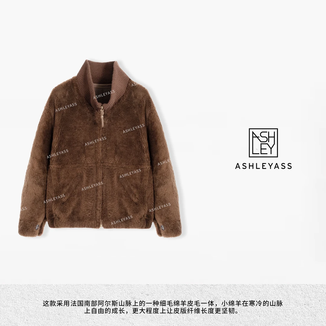 【ASHLEYASS】阿尔斯山脉细毛绵羊皮御寒能力强皮草外套LSS241699S