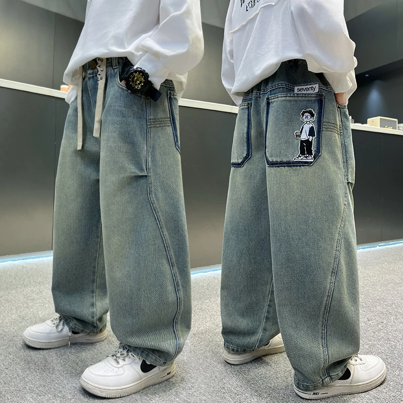 男童牛仔裤春秋青少年2025新款儿童春季休闲长裤中大童男孩春装潮
