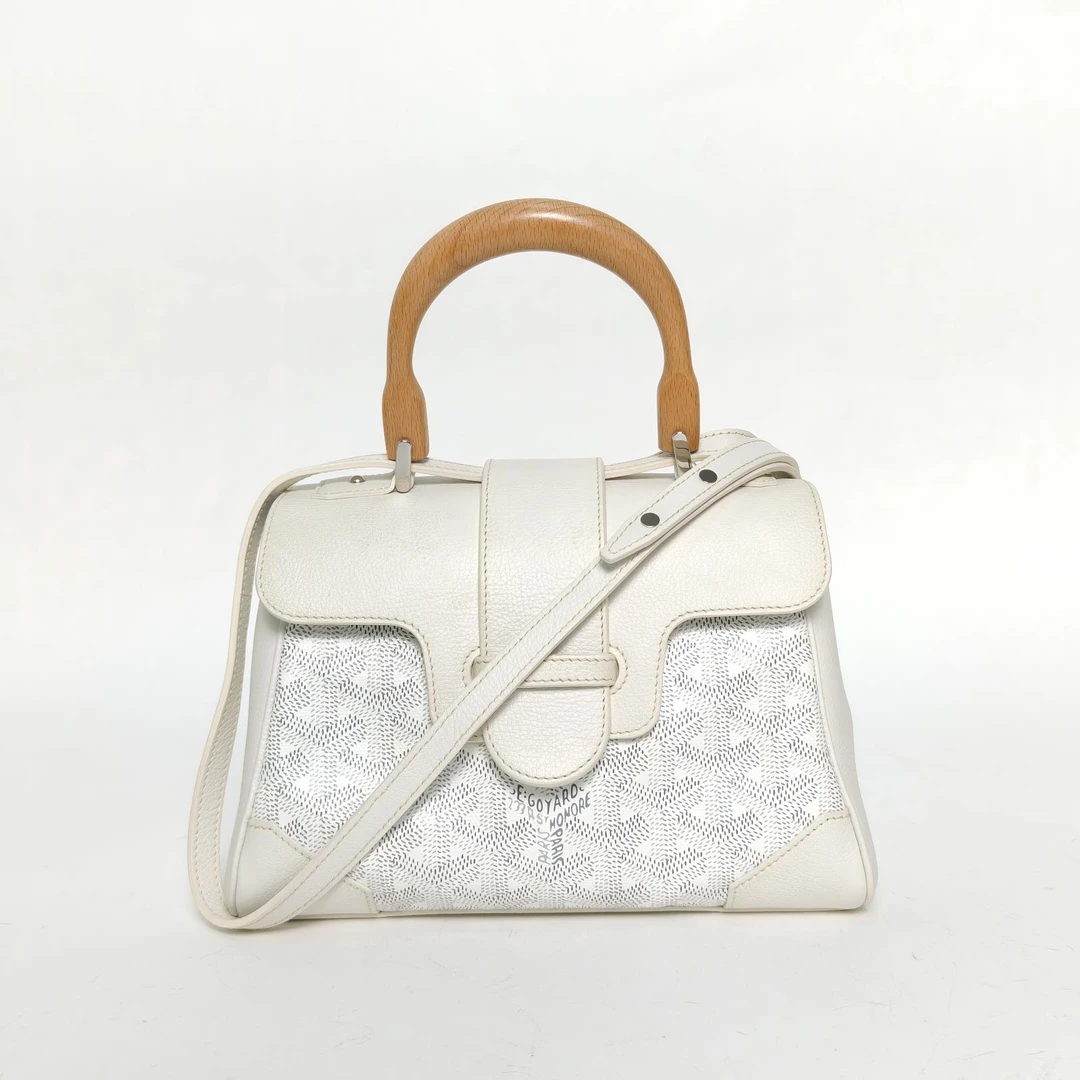 95新 Goyard 攀攀.SAIGON 西贡 Mini 20 白色 皮革C/PVC
