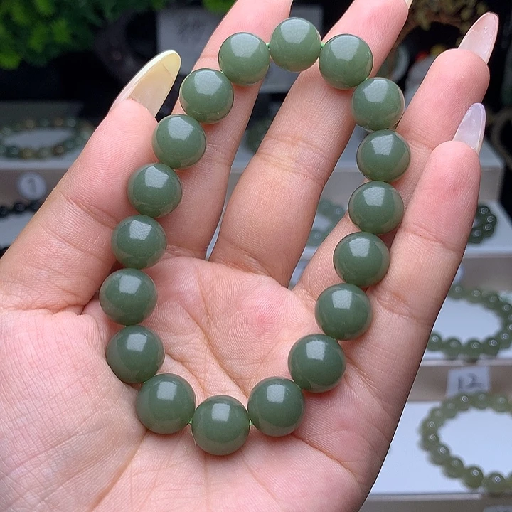 未镶嵌手链和田玉和田玉湖水11mm手串（多样性发其一）