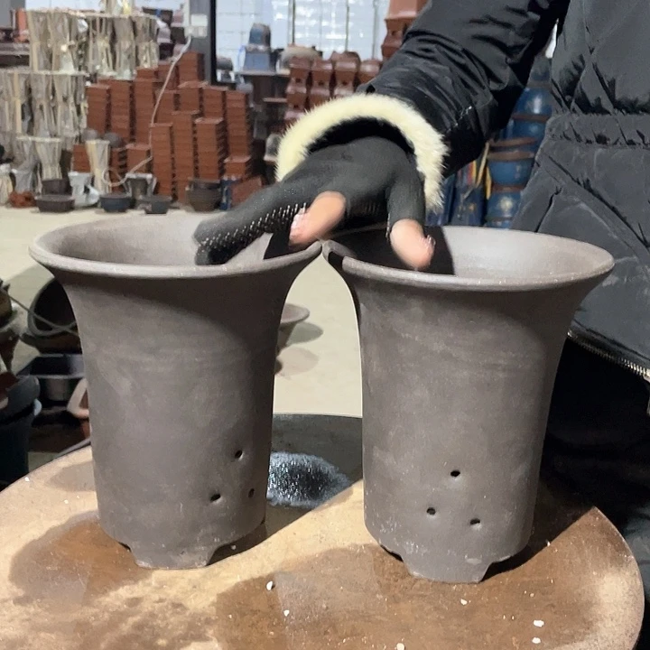 紫砂素面兰花盆18+18花盆花盆