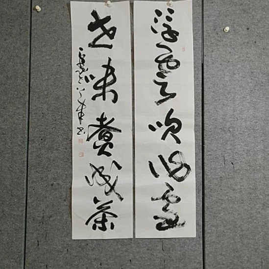 书法宋秉民。四尺对开。世味煮成茶