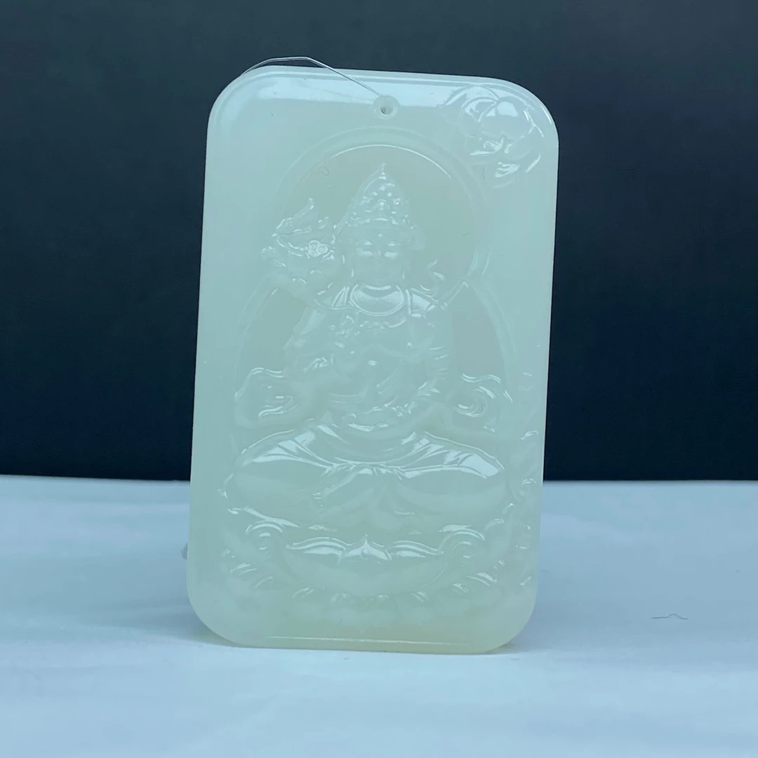 AK5086 和田玉雪凝明心观音牌