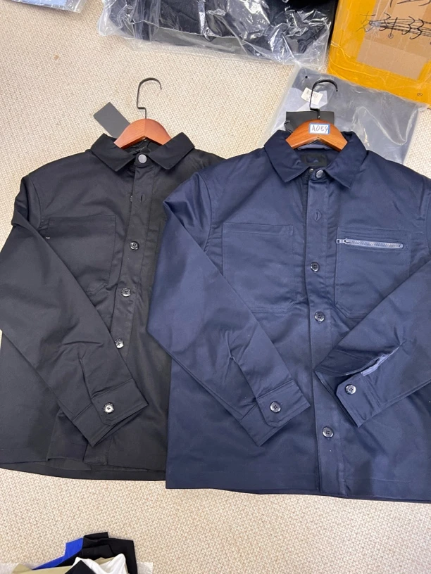 杰 拼接长袖直下摆收口袖双排扣夹克外套