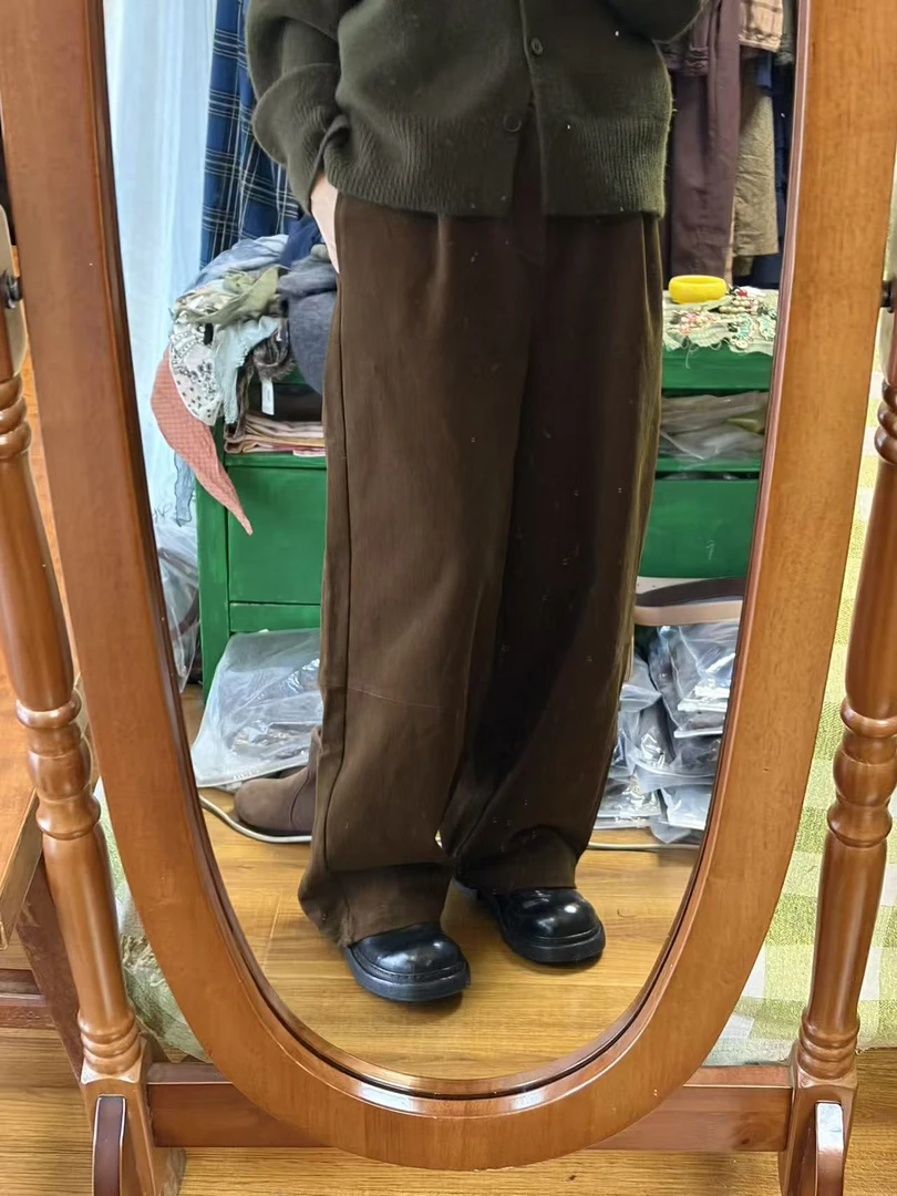 【NO退换】休闲复古矿物棕色长裤