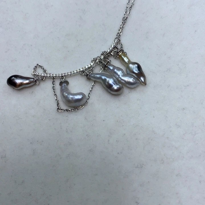 银S925镶嵌颈饰海水珍珠