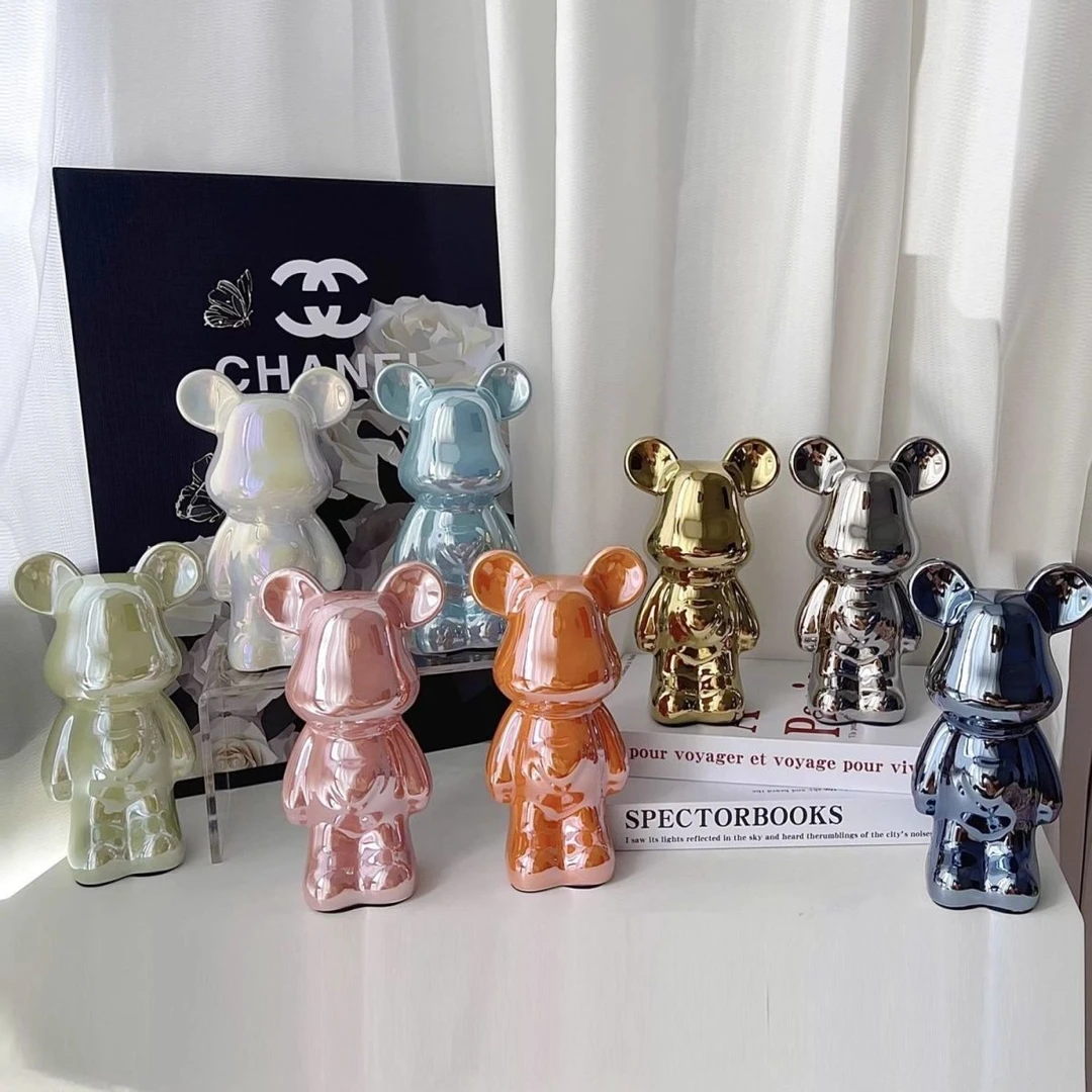 网红轻奢爱心暴力熊卡通摆件电视柜客厅创意儿童装饰品微瑕