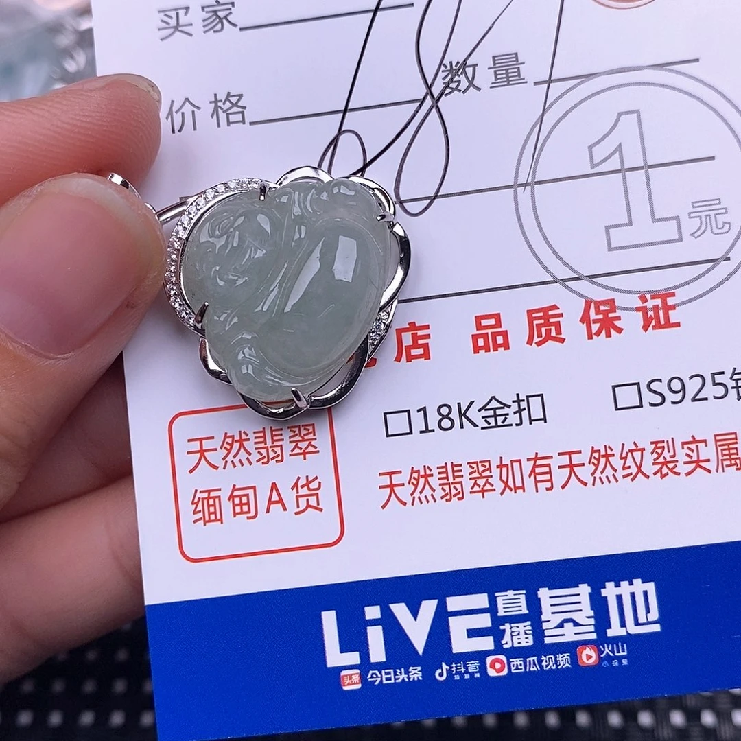 翡翠银S925镶嵌颈饰