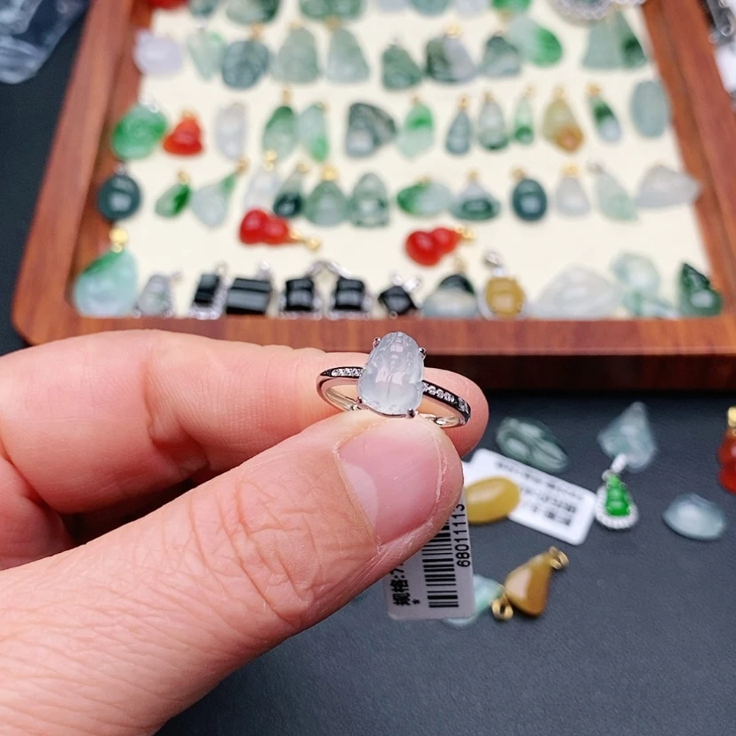 【闪购商品】翡翠戒指银S925镶嵌此****二戒指