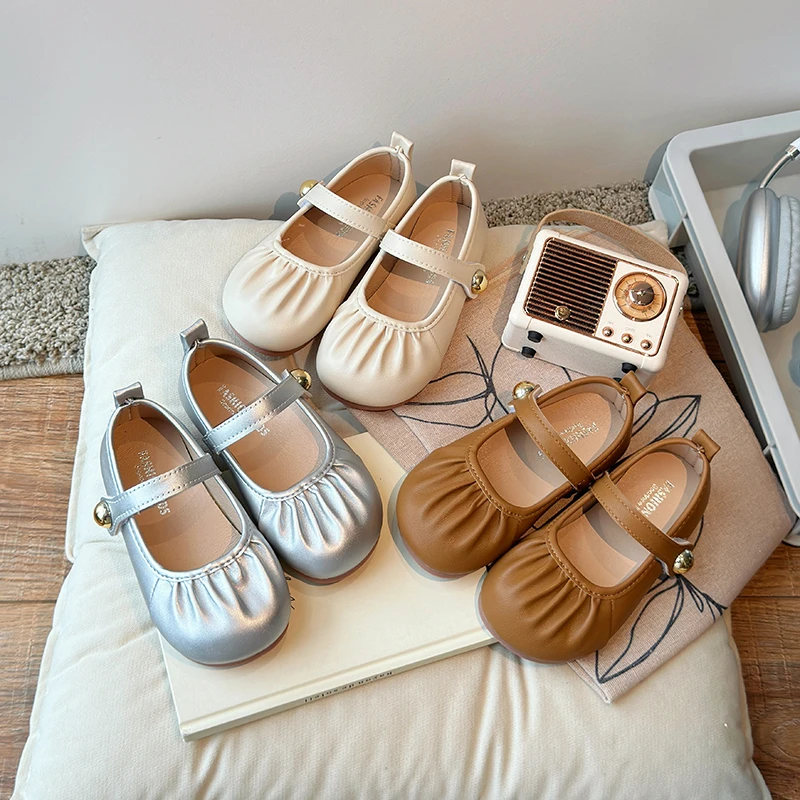 女童公主鞋秋季新款儿童小皮鞋中大童单鞋软底防滑豆豆鞋DDY8911