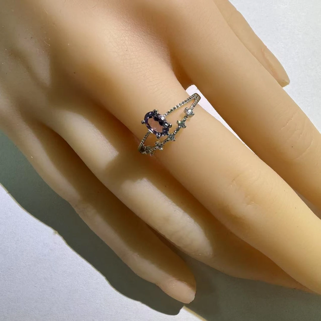 天然精美紫水晶戒指