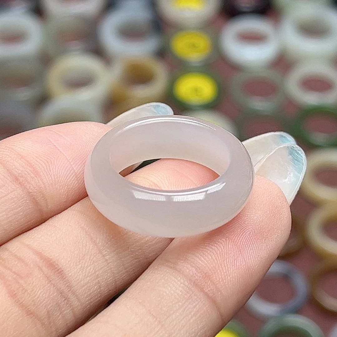 未镶嵌戒指和田玉17.1内径 冰粉紫