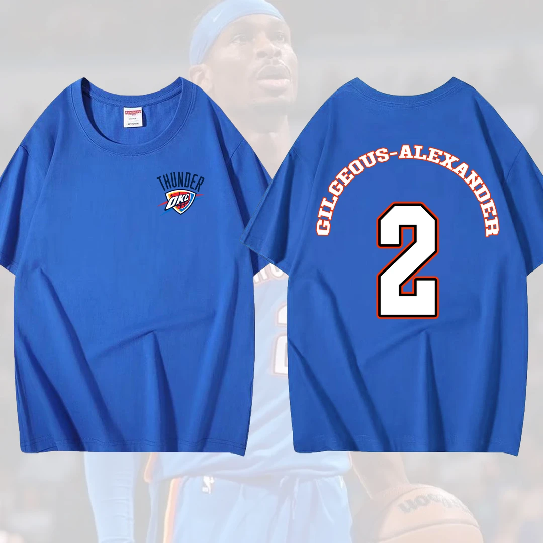 压力山大短袖T恤纯棉260g重磅雷霆美式篮球男士夏季宽松运动圆领