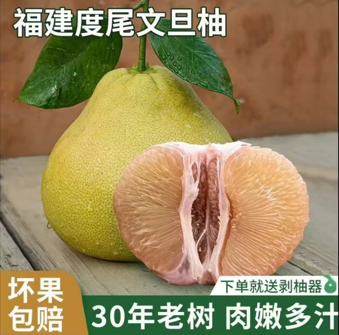【精品大果无孔】福建度尾30年老树红心文旦柚当季时令特产水果青柚