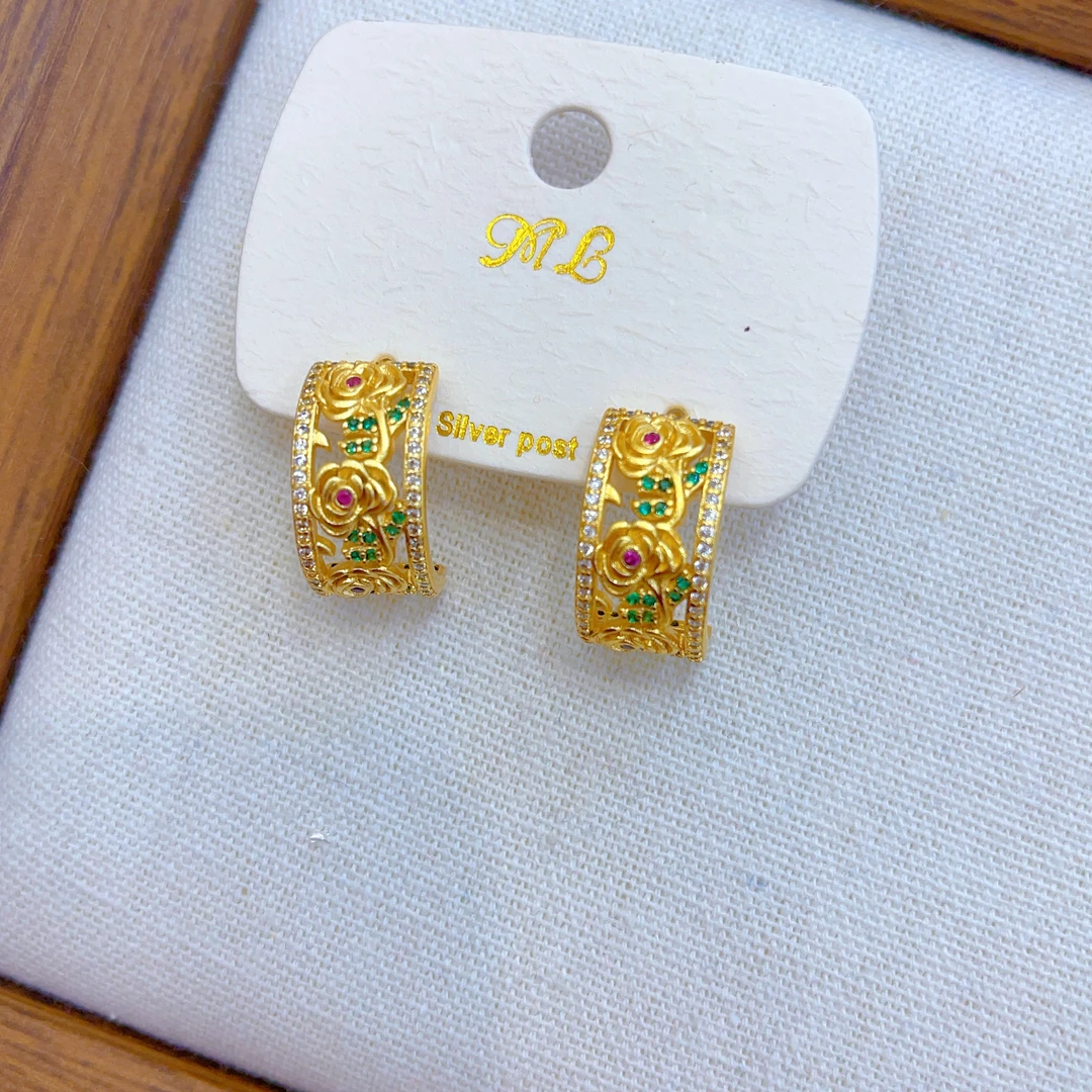 铜合金耳饰 1793新款耳环爆款白搭时尚金色铜合金白搭时尚气质