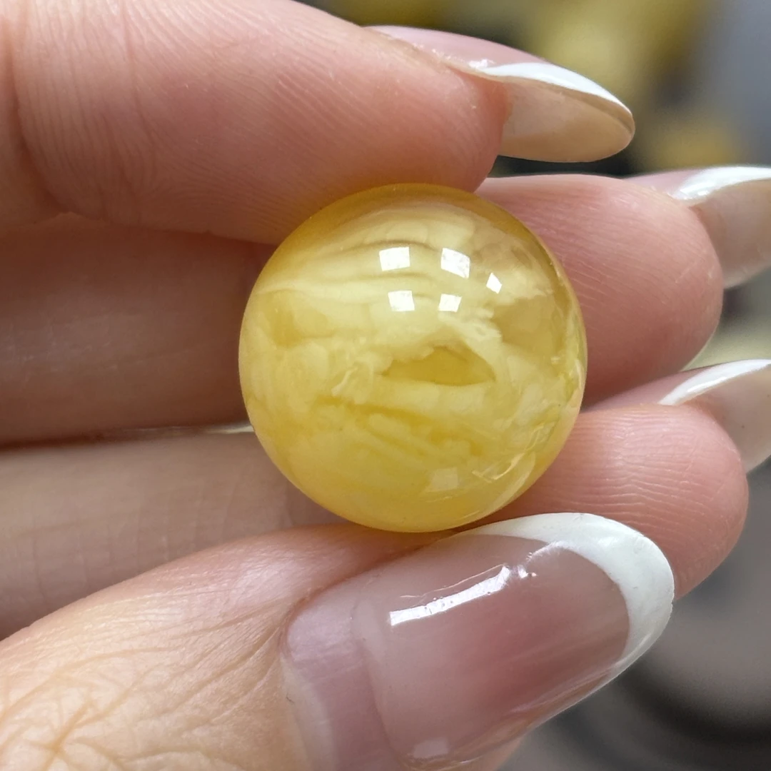 16.5mm 小妖珠宝天然原矿琥珀蜜蜡