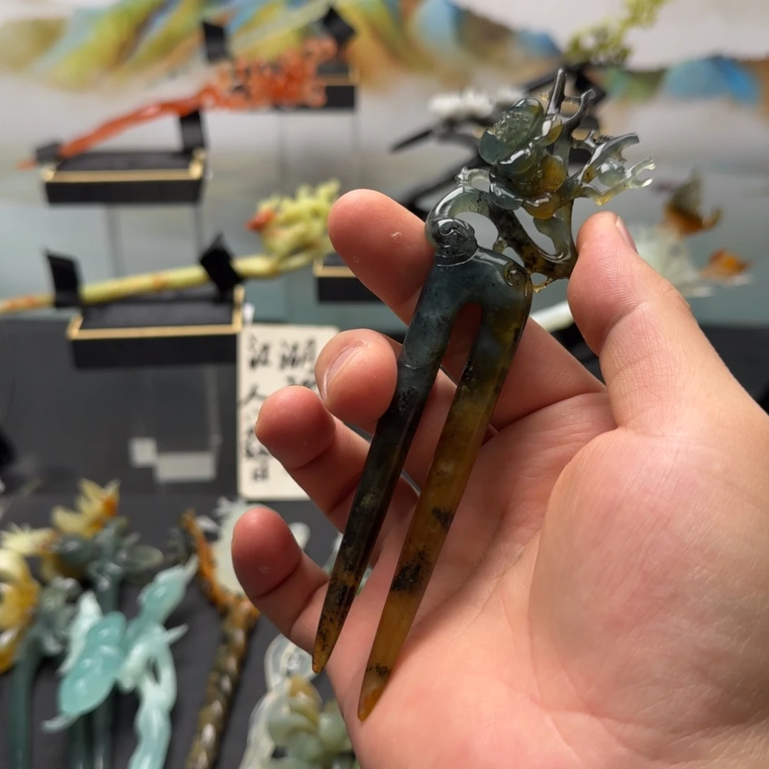 岫玉发饰未镶嵌明君玉簪贼拉好看