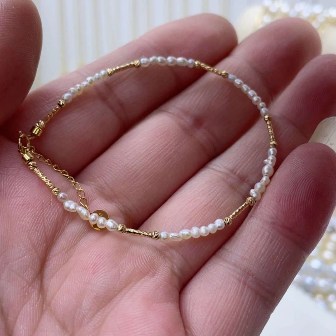 海水珍珠手链18K金镶嵌