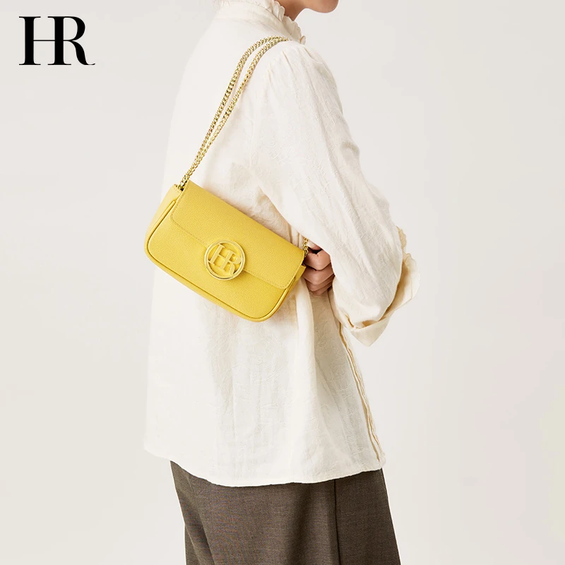 HR赫莲娜女包新款迷你链条包时尚百搭单肩包牛皮斜挎小包