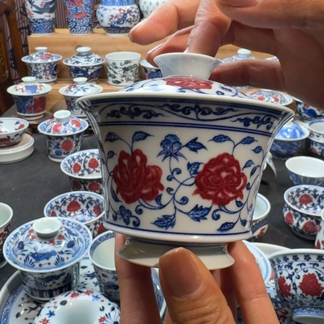 缠枝莲盖碗盖碗盖碗