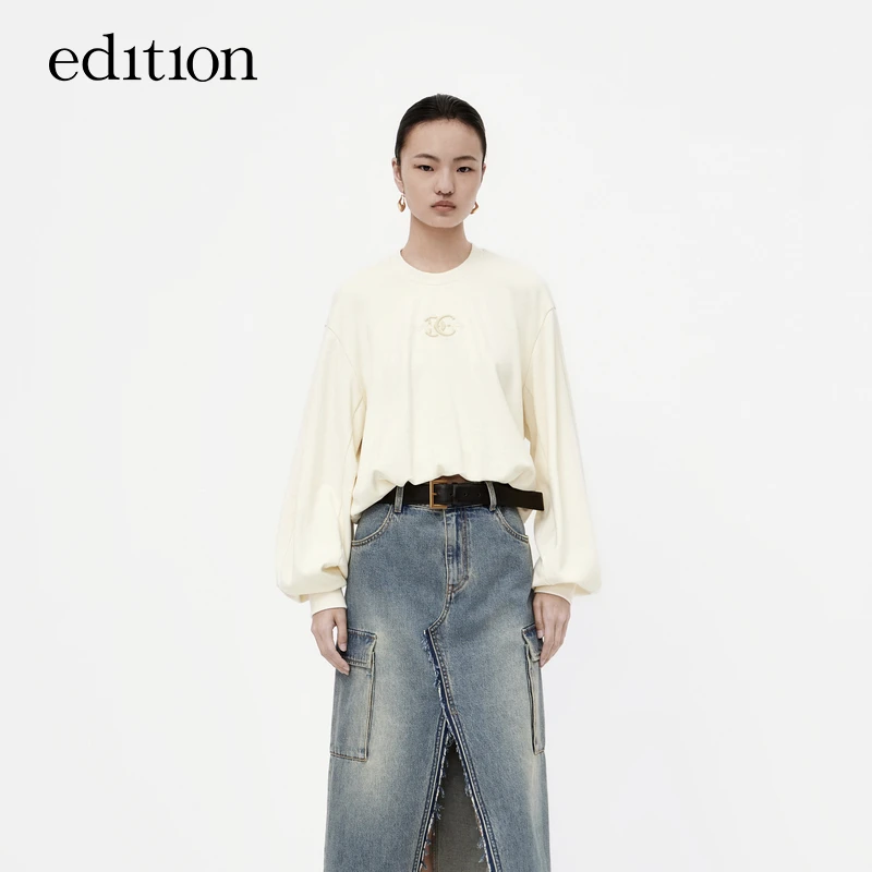 【赵老板专属】edition卫衣灯笼袖截短棉上衣#EBC3SWST01