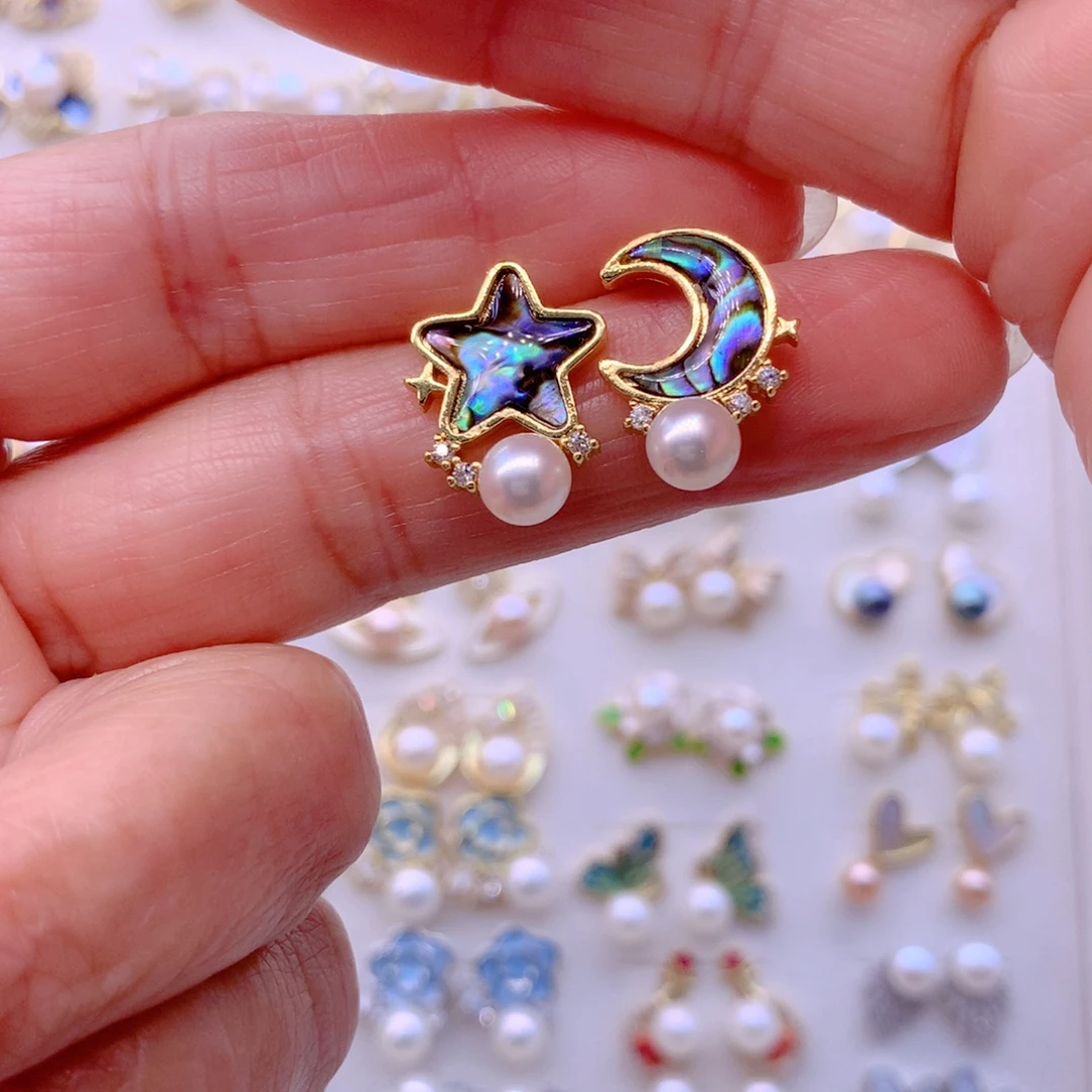 耳饰合金淡水珍珠