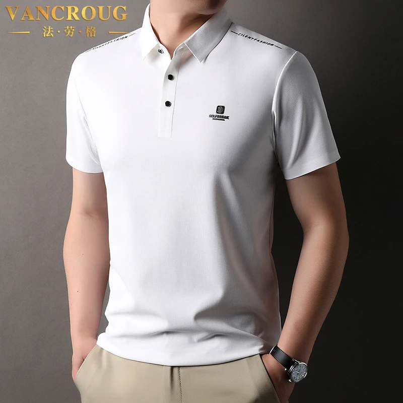 VANCROUG/法劳格polo衫男士夏季美式时尚休闲潮流宽松百搭透气T恤