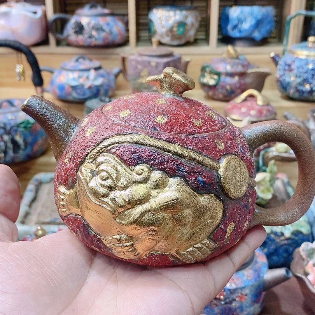 粗陶志野柴烧茶器