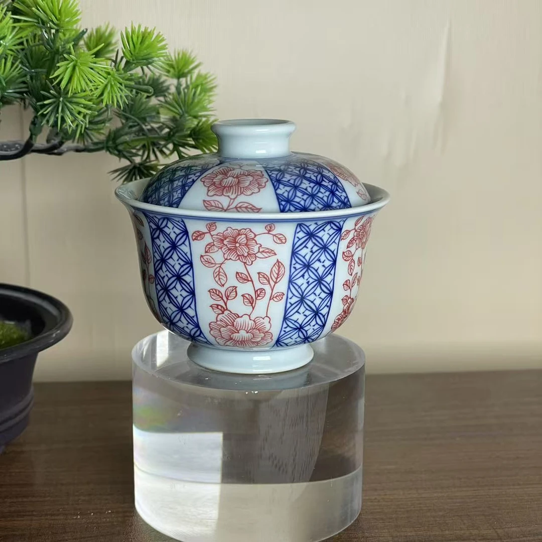 戴窑 花卉盖碗 DY072