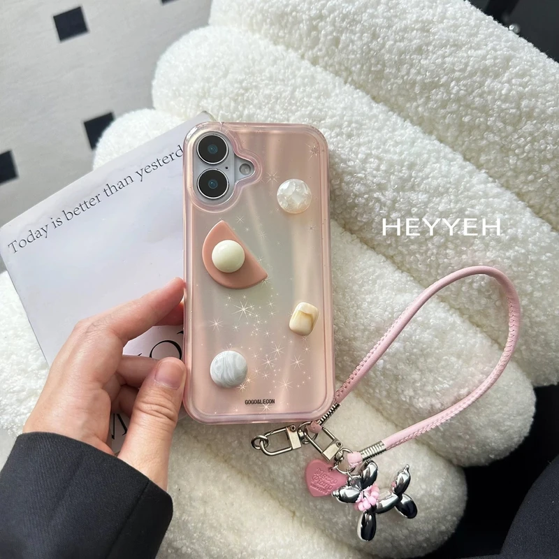 韩式少女粉色流星纹iPhone16pro max适用苹果15pro手机壳14防摔1