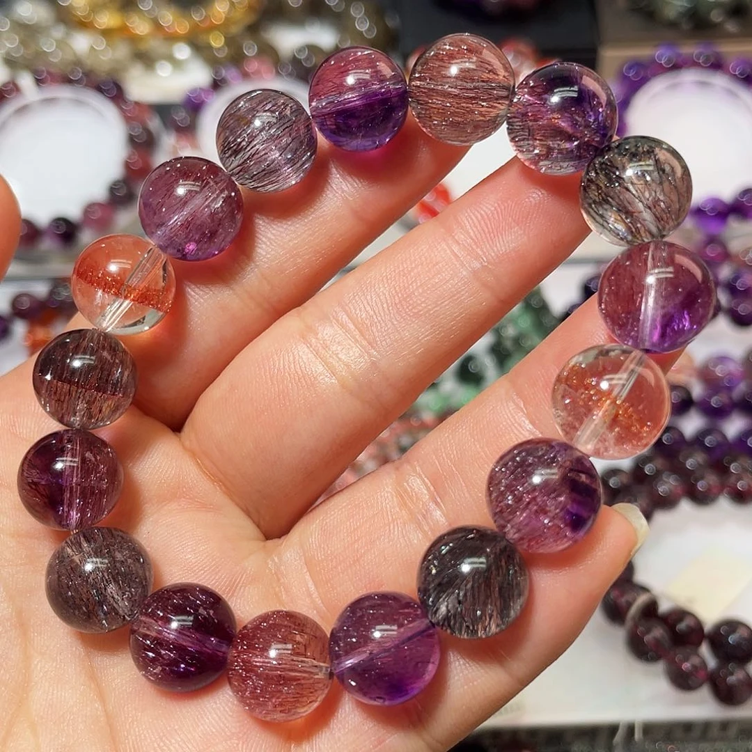 水晶手链未镶嵌满矿12.6仙女紫标多